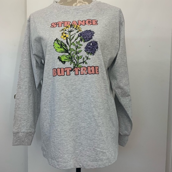 NWOT BP Strange But True graphic long sleeve shirt sweatshirt top size S - Picture 2 of 5